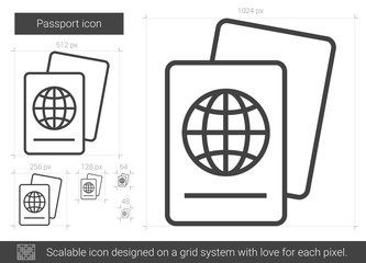 Passport line icon.