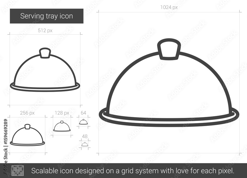 Poster serving tray vector line icon isolated on white background. serving tray line icon for infographic, 