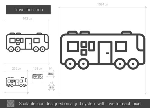 Travel bus line icon.