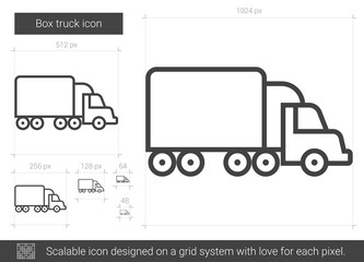 Box truck line icon.