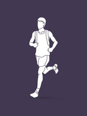 Fototapeta na wymiar Running man, sport man sprinter, marathon runner graphic vector.