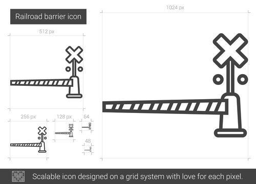 Railroad barrier line icon.