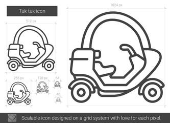 Tuk tuk line icon.