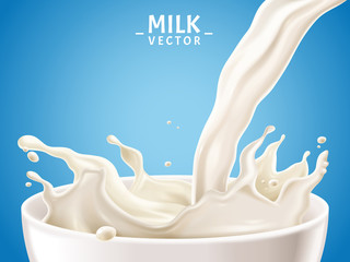 milk realistic illustration