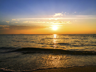 Beautiful tropical sunrise on the beach.