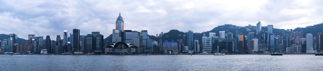 Obraz premium Panorama view of Hong Kong Victoria Harbor