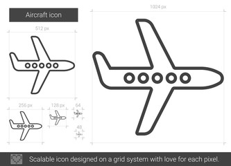 Aircraft line icon.