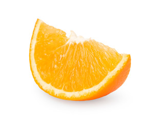 Orange fruit slice isolated on white background with clipping path