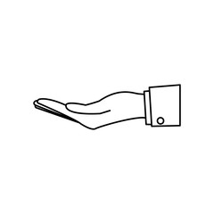 human hand icon  over white background vector illustration