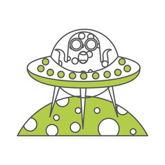unidentified flying object on planet icon vector illustration design
