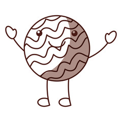 planet jupiter comic character vector illustration design kawaii