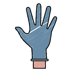 hand with medical gloves icon over white background vector illustration