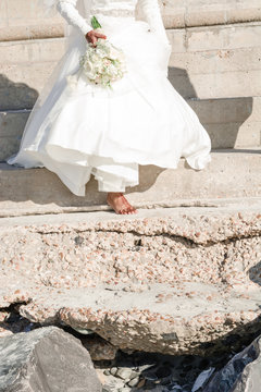 foot on step