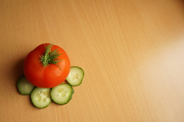 Useful vegetables for a slim figure and an ideal diet - tomatoes, greens, cucumbers, onions and dill