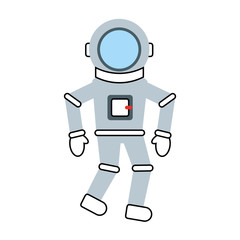 astronaut comic character icon vector illustration design