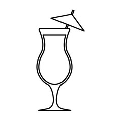 cocktail drink with decorative umbrella icon over white background vector illustration