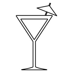 cocktail drink with decorative umbrella icon over white background vector illustration