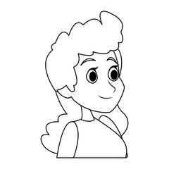 profile woman head character caricature image vector illustration
