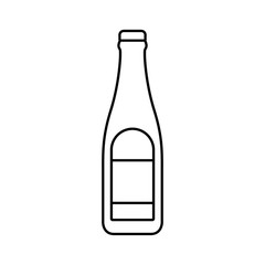 beer bottle icon over white background vector illustration