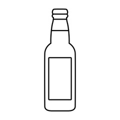 beer bottle icon over white background vector illustration