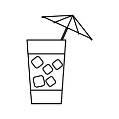 cocktail drink with decorative umbrella icon over white background vector illustration