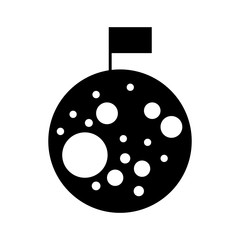 Natural satellite moon with flag vector illustration design