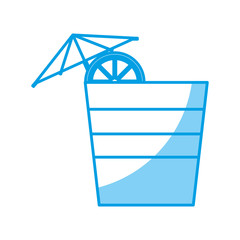 cocktail drink with decorative umbrella icon over white background vector illustration