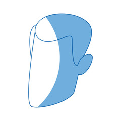 man cartoon face adult caricature character vector illustration