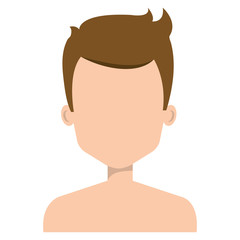 young man shirtless avatar character vector illustration design