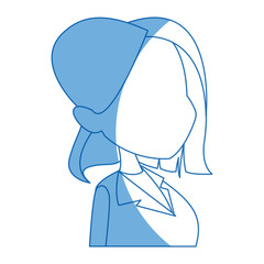 profile woman head character caricature image vector illustration