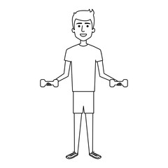 athletic man weight lifting character vector illustration design