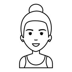 beautiful and young woman character vector illustration design
