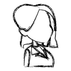 profile woman head character caricature image vector illustration