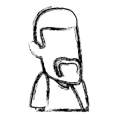 man cartoon face adult caricature character vector illustration