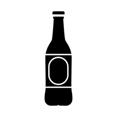 beer bottle icon over white background vector illustration