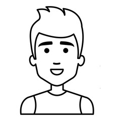 young man avatar character vector illustration design