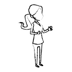 cartoon woman medical professional standing vector illustration