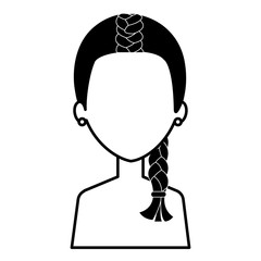 beautiful and young woman shirtless character vector illustration design