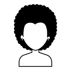 black young woman shirtless avatar character vector illustration design