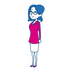 cartoon woman medical professional standing vector illustration