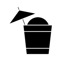 cocktail drink with decorative umbrella icon over white background vector illustration