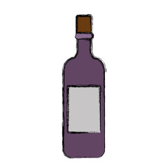wine bottle icon over white background vector illustration