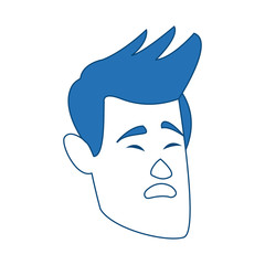 man cartoon face adult caricature character vector illustration