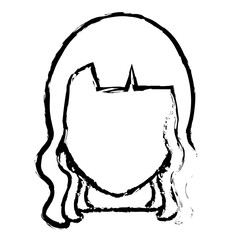 beautiful and young woman head character vector illustration design