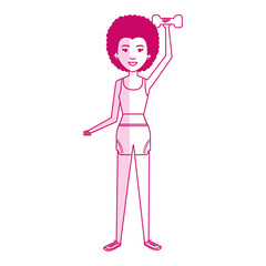 Fototapeta na wymiar Woman doing aerobics with sport wear vector illustration design