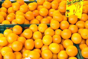Oranges for sale at the fruit market