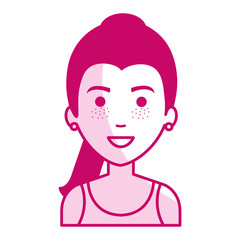 beautiful and young woman character vector illustration design