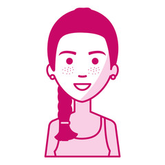 beautiful and young woman character vector illustration design