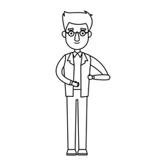 standing man business character professional vector illustration