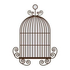 vintage birdcage icon over white background vector illustration